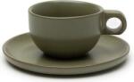 Serax Cești de cappuccino Surface cu farfurioare, 230 ml, verde închis, set 4 buc (B5116223A)