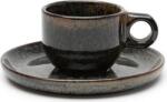 Serax Cești de espresso cu farfurioare Surface, 100 ml, negre-gri, 4 buc (B5116224B)