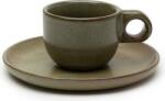 Serax Cești de espresso cu farfurioare Surface, 100 ml, verde închis, 4 buc (B5116224A)