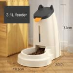 Nunbell Füles kisállat automata etető - 3, 1L - Sötétszürke