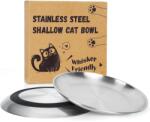 Nunbell Bajuszkímélő lapos macskatányér rozsdamentes acélból 17cm - 2db