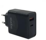 Approx Hálózati töltő 45W + USB Type C kábel fekete (APPUSBWALL45W)