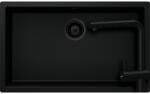 SCHOCK Set chiuveta bucatarie Schock Kaia N-100XL 756 x 456 mm Cristadur Puro, negru intens cu parti vizibile si baterie bucatarie Schock Epos Cristadur Puro, negru intens, cap extractibil (SETKN100XLEEXPURO