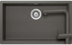 SCHOCK Set chiuveta bucatarie Schock Kaia N-100XL 756 x 456 mm si baterie bucatarie Schock Epos Cristadur Silverstone cu cap extractibil, gri inchis (SETKN100XLEEXSILV)