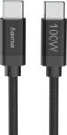 Hama Кабел за зареждане, "Fabric", USB-C - USB-C, 100 W, 3 m, Nylon, black (HAMA-201749) - cybertrade