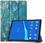 Gigapack lenovo tab m10 fhd plus tok álló, bőr hatású flip, virág, világoskék (GP-96676)