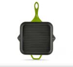 Hosse zománcozott öntöttvas grill serpenyő 28cmx28cm, zöld (HOS-KIEG-008)