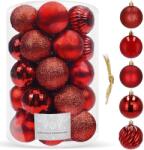 SPRINGOS Karácsonyi Gömbszett - 20 db - 6 cm - Piros (CA0138)