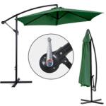 MultiGarden Kinyitható 3 m-es oldalkaros kerti napernyő, dönthető, zöld (XS-UMS021 GREEN)