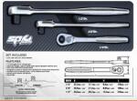 SP Tools Crowa racsnis kulcs készlet 3 db-os nyomógombos 1/2"-3/8"-1/4" SLIM - SP (SP29349)