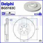 DELPHI Brzdový kotúč DELPHI BG5163C (BG5163C)