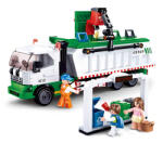 Sluban Set de construcție Sluban Town M38-B0780 - Camion de reciclare pentru gunoieri + joc cu cărți
