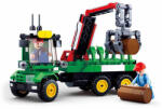 Sluban Set de construcție Sluban Town Ferma M38-B0778 - Tractor cu remorcă pentru bușteni