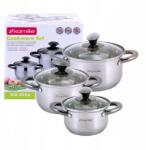 kamille Acél Indukciós Edények 3 Db-os Edénykészlet Kamille fedéllel (KM4926)