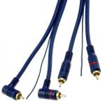 4CarMedia Cablu RCA x2 tata - RCA x2 la 90 grade tata 5m dublu-ecranat cu fir remote albastru RCA-HQ2.500. 2 4CarMedia (RCA-HQ2.500.2) - pretexpert
