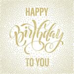 Maki Happy Birthday To You szalvéta - arany pöttyös (JVL-PKK057197)