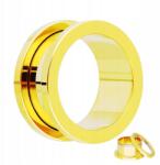  Klasszikus Csavaros Fém Alagút Piercing Arany 5mm (TP3007-GOLD5mm)