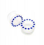  Akril Csavarmenetes Alagút Plug Kék Cirkónia Kővel 6mm (TP128-BLUE6mm)