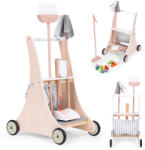 EcoToys Fa játéktakarító készlet kocsi ECOTOYS