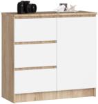  Komód K80 Jerry 1d 3sz Pk Sonoma Tölgy / Fehér