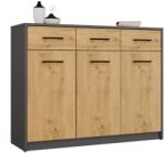  SIMPLO 3D3S Komód 3 Fiók 3 Ajtó ANTRACIT TÖLGY ARTISAN