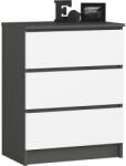  Komód K60 3sz Clp Grafit Szürke / Fehér