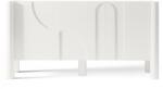 lectus Háromajtós Lunaria komód maratott előlappal, fehér
