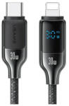 USAMS USB-C to Lightning kábel 30W, 1, 2m, digitális kijelző, cinkötvözet, gyors töltésű adatkábel, HX Seri (SJ741USB02)