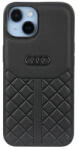 AUDI Genuine Leather iPhone 14 / 15 / 13 6.1" készülékhez készült kemény tok fekete AU-TPUPCIP14-Q8/D1-BK (AU-TPUPCIP14-Q8/D1-BK)