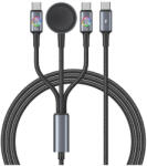 USAMS Huan Series SJ754 72W USB-C to USB-C + USB-C kábel és vezeték nélküli töltő óra készülékhez (SJ754USB01)