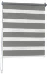 Woltu 80x150 cm sávos roló, dupla roló, zebra roló, fúrás nélkül, sötétszürke, sötétszürke szerelékkel