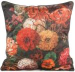 Takoy Bársony díszpárnahuzat festett virágmintával és elegáns szegéllyel