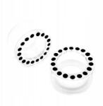  Alagút Plug Akril Csavarozott Cirkónia Fekete 8mm (TP128-BLACK8mm)