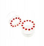  Alagút Plug Akril Csavarozott Strassz Piros 8mm (TP128-RED8mm)