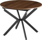 Mobikon Masa dining extensibila fier negru mdf stejar inchis Abero 100x100-140x75 cm (0000400789)