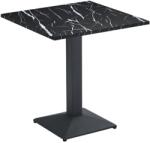Mobikon Masa sufragerie, bistro metal negru DTD marmorat Rinaldo 70x70x75 cm (0000405649)