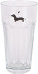 Clayre & Eef Set 6 pahare sticla transparenta neagra Catelus Ø 8x15 cm / 320 ml (PWSGL0009) Pahar