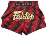 Fairtex Muay Thai rövidnadrág Fairtex L piros-fekete, hímzett, 100% poliészter (FX-BS1919-L)