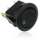 HC Billenőkapcsoló kerek 20A 14V DC zöld Led On-off 1-0 3-pin Spst
