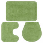 VidaXL Set covorașe baie, 3 piese, verde, textil (133225) - izocor Covor baie