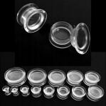  Akril Alagút Plug, Csavarható, Tömör, Átlátszó, 6mm (TP3089-CLEAR6mm)