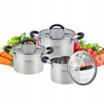 kamille Acél Indukciós Edények 3 Db-os Edénykészlet Kamille fedéllel (KM5752)