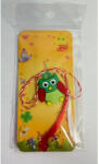 Flippy Martisor pentru Copii, Jolie, Model Bufnita, din Cauciuc, cu Snur Impletit Alb Rosu, Ambalaj Carton cu Design, Verde (teo-165808)