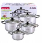 kamille Acél Indukciós Edények 4 Db-os Edénykészlet Kamille fedéllel (KM4927)