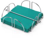 Artemis szalvétatartó, krómozott állvány, 18x18x6 cm, ezüst, dociscával (VD-122937)