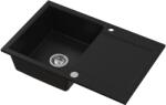 Ruvetti Signum chiuvetă din granit 79x50 cm negru 3001S_BC160_W (3001SBC160W) Chiuveta
