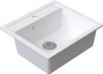 Ruvetti Ditto chiuvetă din granit 56x51 cm alb 3001D_WH60_W (3001DWH60W) Chiuveta