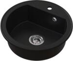 Ruvetti Ditto chiuvetă din granit 51x51 cm negru 3001DR_BC_W (3001DRBCW) Chiuveta