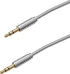 mobilNET Cablu AUX 2x 3, 5mm Jack 1m, Ambalaj eco, Argintiu
