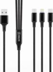 Obal: Me 3în1 AllConnect Cablu de Încărcare Rapidă USB-A/USB-C, Lightning, Micro-USB 1.2m Black